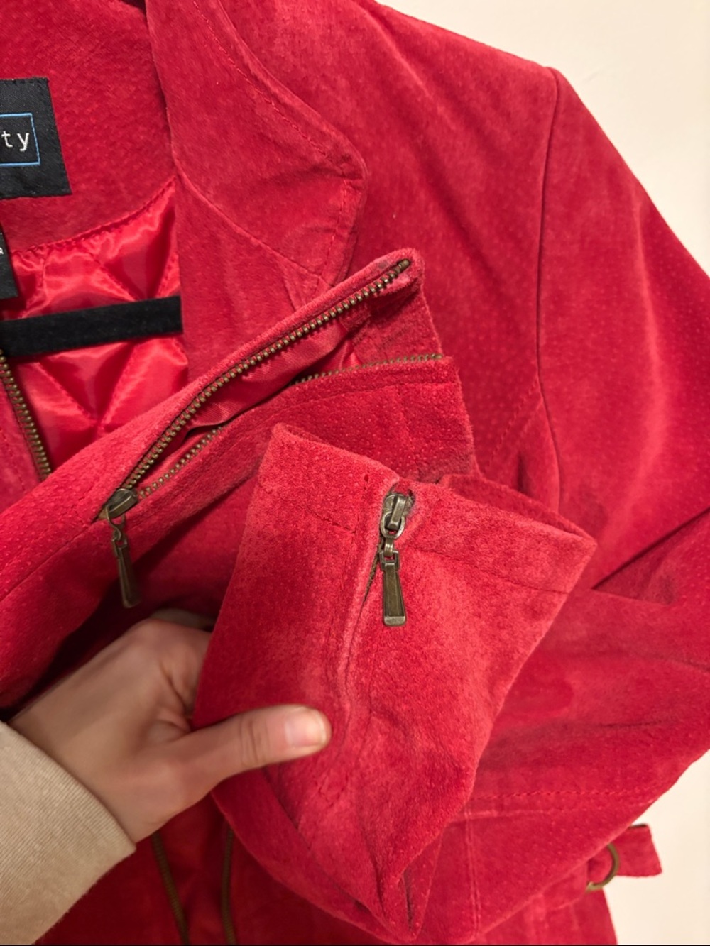 Relativity Red Suede Zip-Front Jacket - Picture 7 of 16